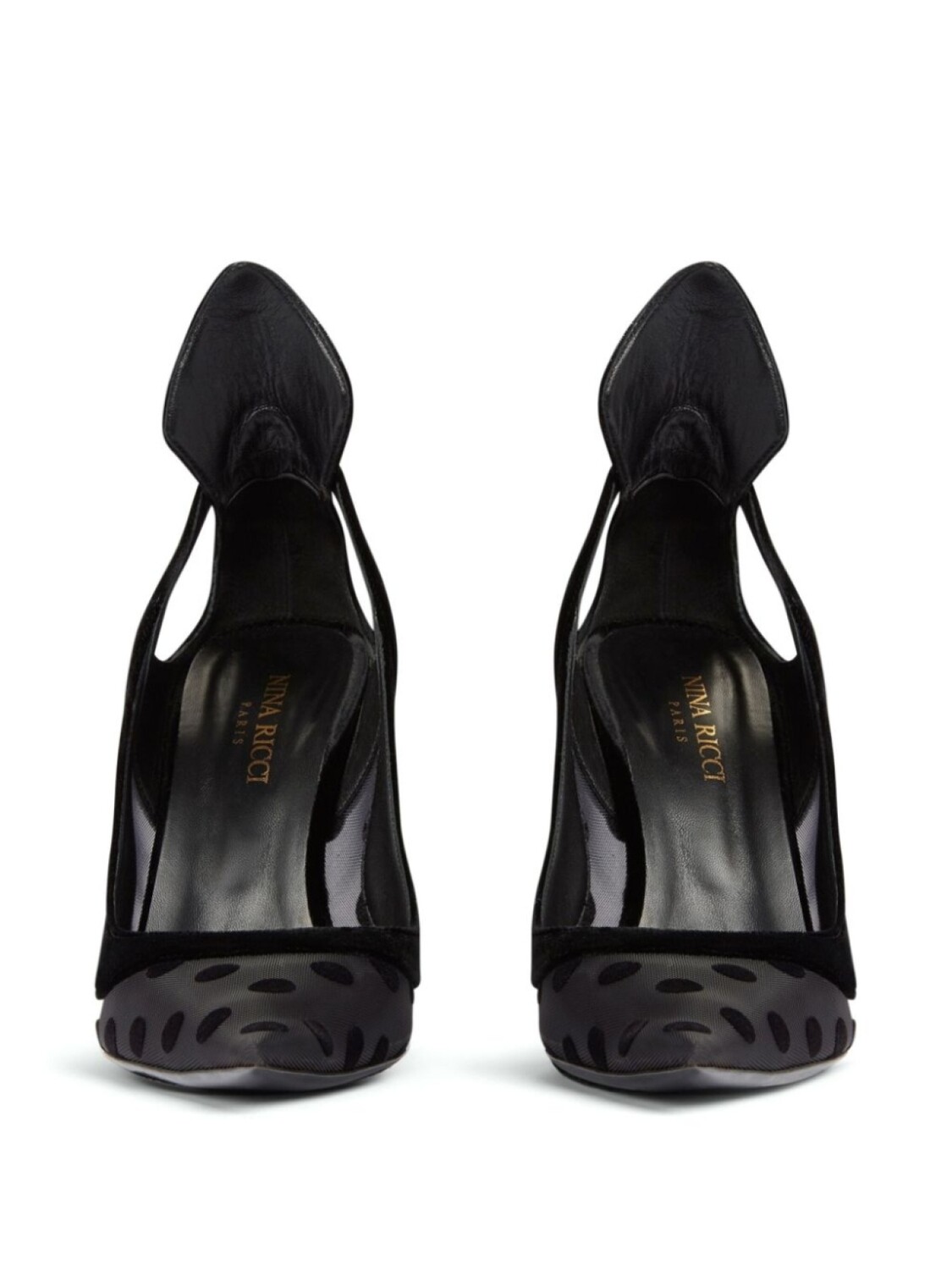 Туфли-лодочки в горох Nina Ricci, черный — фото 3