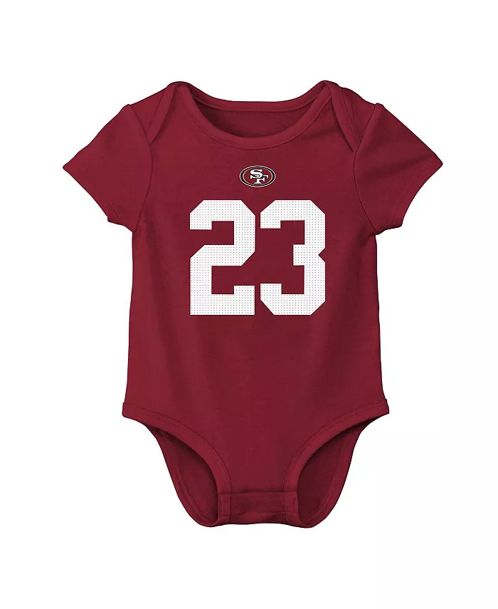 Боди для мальчиков и девочек Christian McCaffrey в цвете scarlet с именем игрока и номером San Francisco 49ers Nike — фото 2