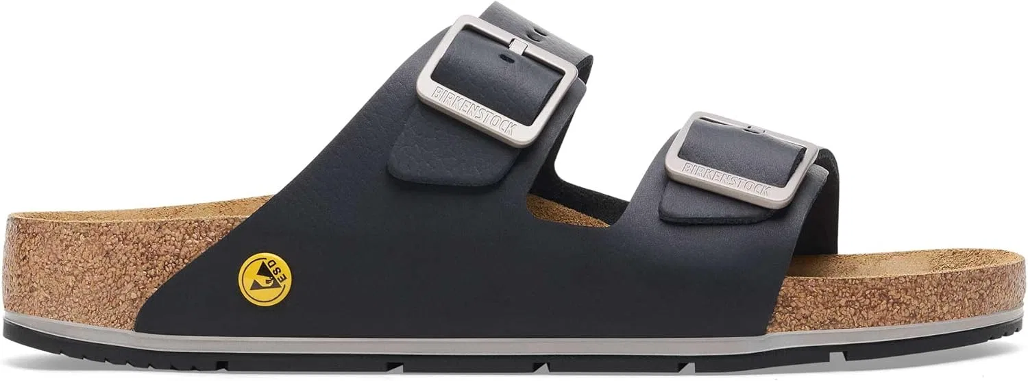 Сандалии Birkenstock Arizona Pro ESD для мужчин и женщин с эргономичной стелькой, нескользящей подошвой и регулируемыми пряжками, антистатические, Black — фото 2
