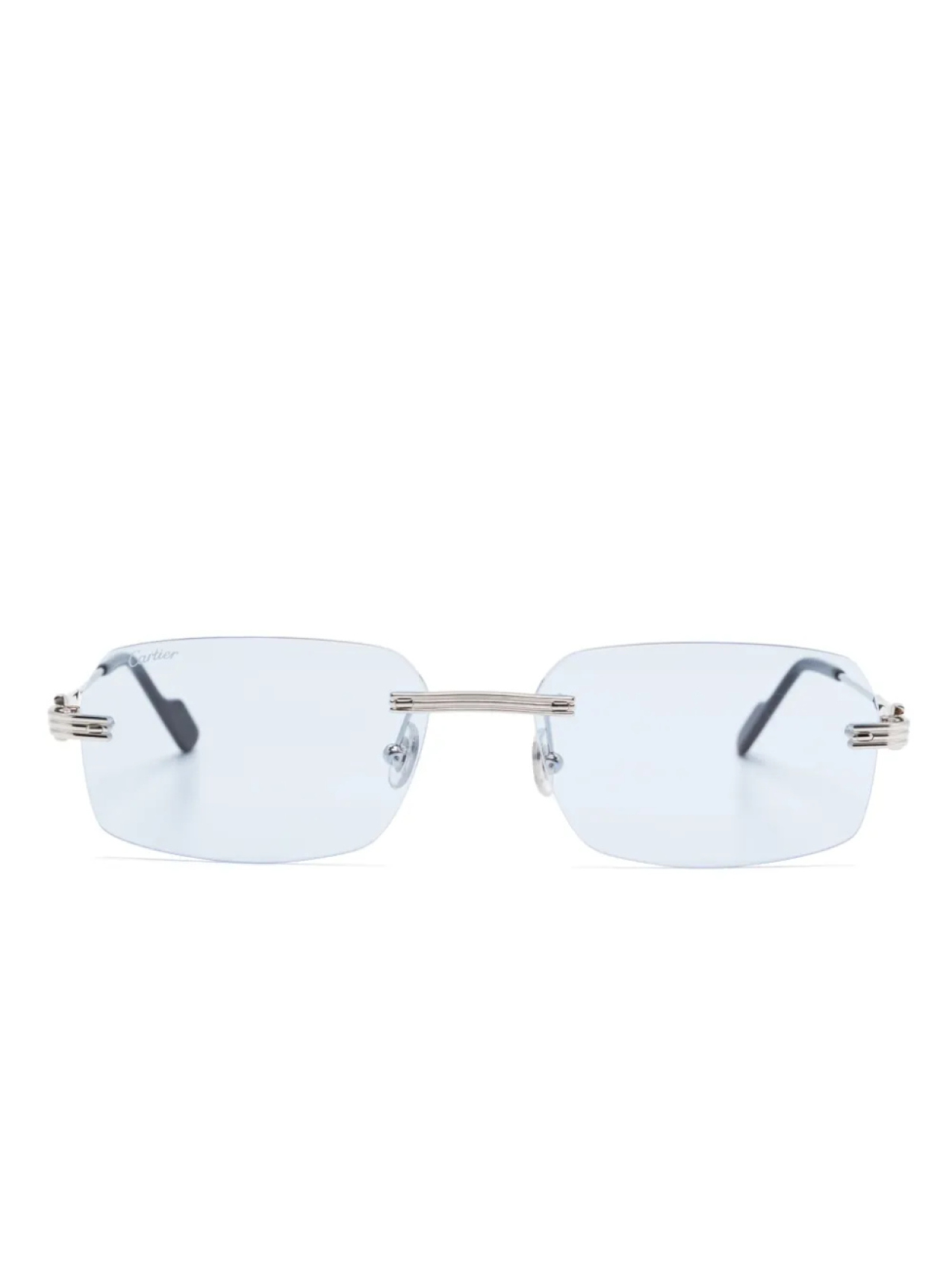 

Солнцезащитные очки в прямоугольной оправе Cartier Eyewear, серебряный