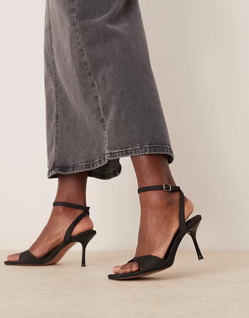 Босоножки ASOS DESIGN Wide Fit Hollow на едва заметном каблуке черного цвета — фото 4