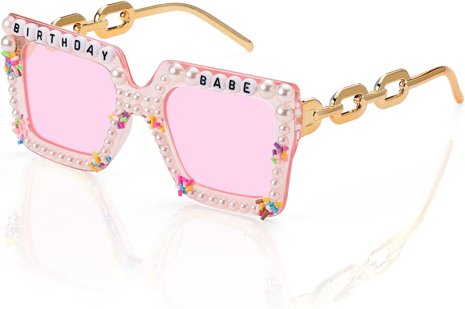 

Розовые солнцезащитные очки Etercycle, очки на день рождения для женщин, квадратные солнцезащитные очки для вечеринки в честь дня рождения, милые подарки на день рождения, Birthday Babe