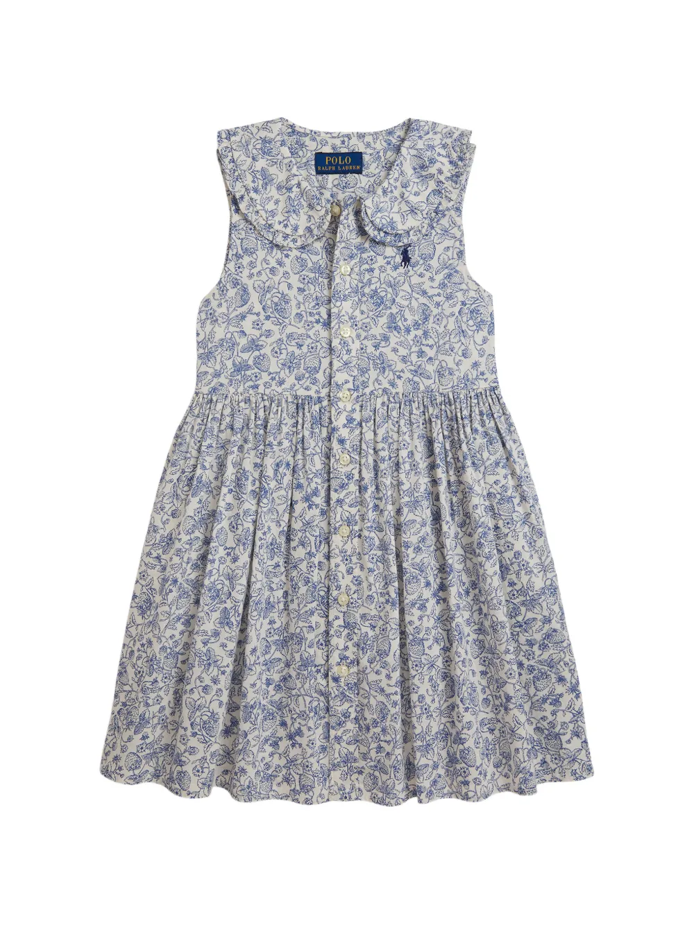 

Платье с цветочным принтом Polo Ralph Lauren Kids, бежевый