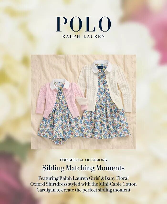 Хлопковый кардиган косой вязки для маленьких девочек Polo Ralph Lauren, розовый — фото 3