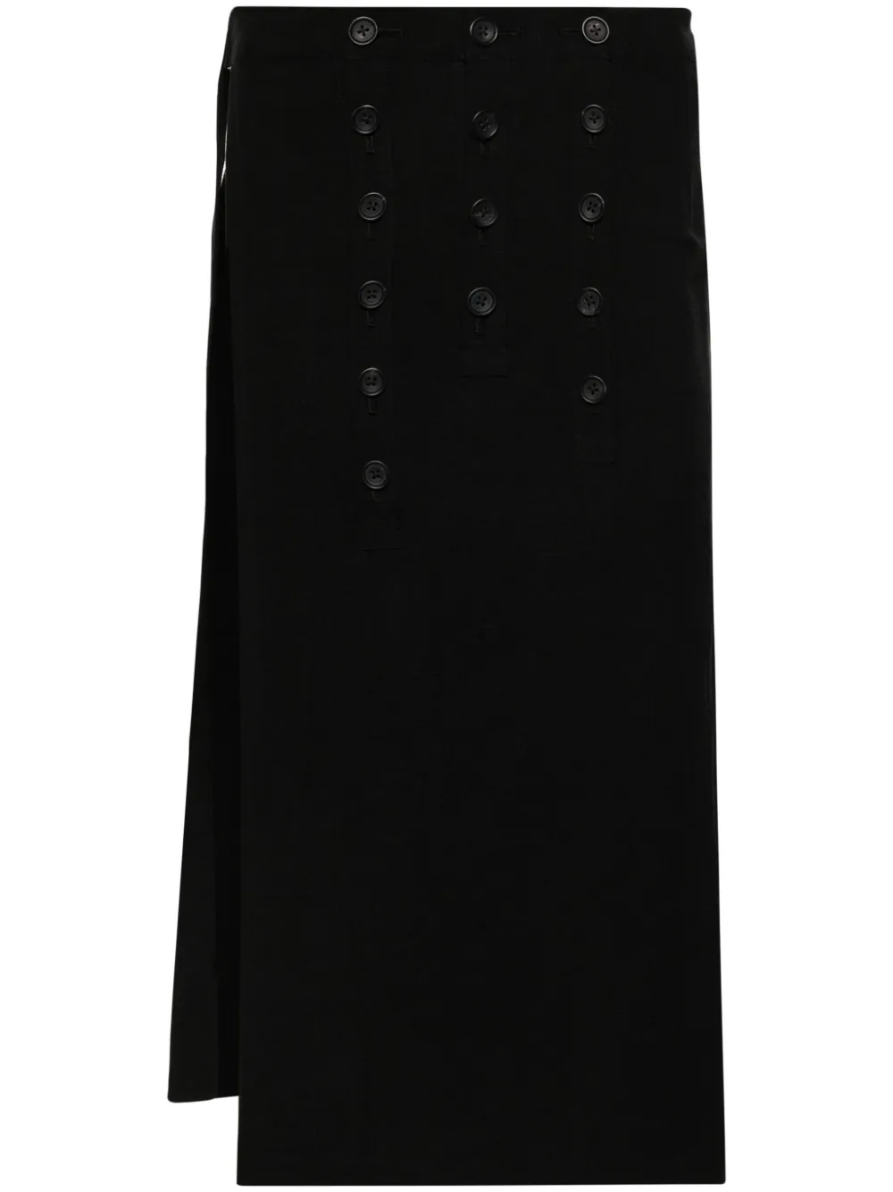 

Юбка с запахом и булавкой Yohji Yamamoto, черный