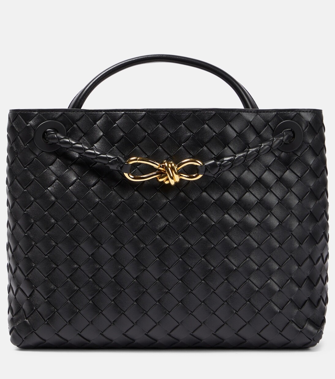 

Кожаная сумка-тоут andiamo среднего размера Bottega Veneta, черный