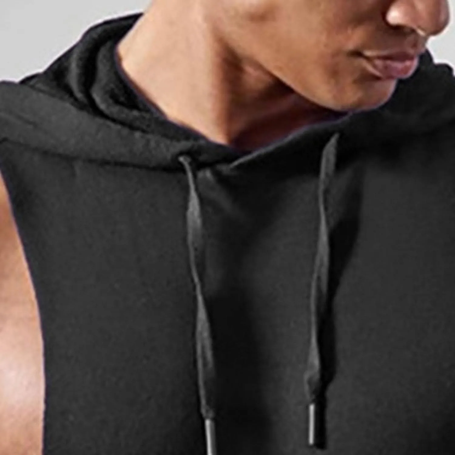 Мужской спортивный жилет-толстовка sleeveless hoodie для тренировок — фото 2