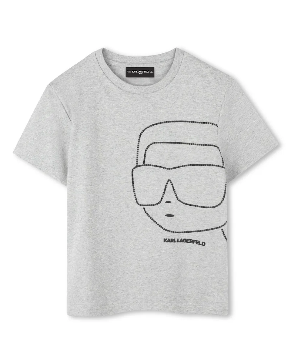 

Футболка для мальчика из серого хлопка Karl Lagerfeld Kids, светло-серый