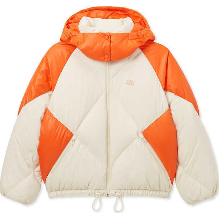 

LACOSTE Женская пуховая куртка бежево-оранжевая, Ecru/Orange