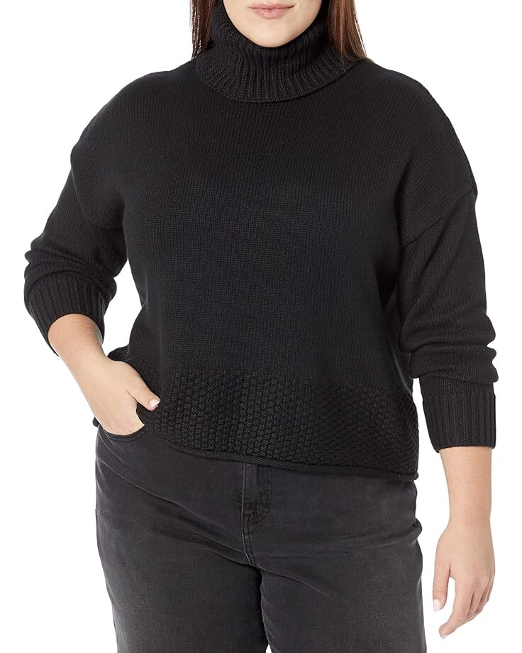 

Свитер Madewell Plus Corsica Stitch Mix Turtleneck, цвет True Black
