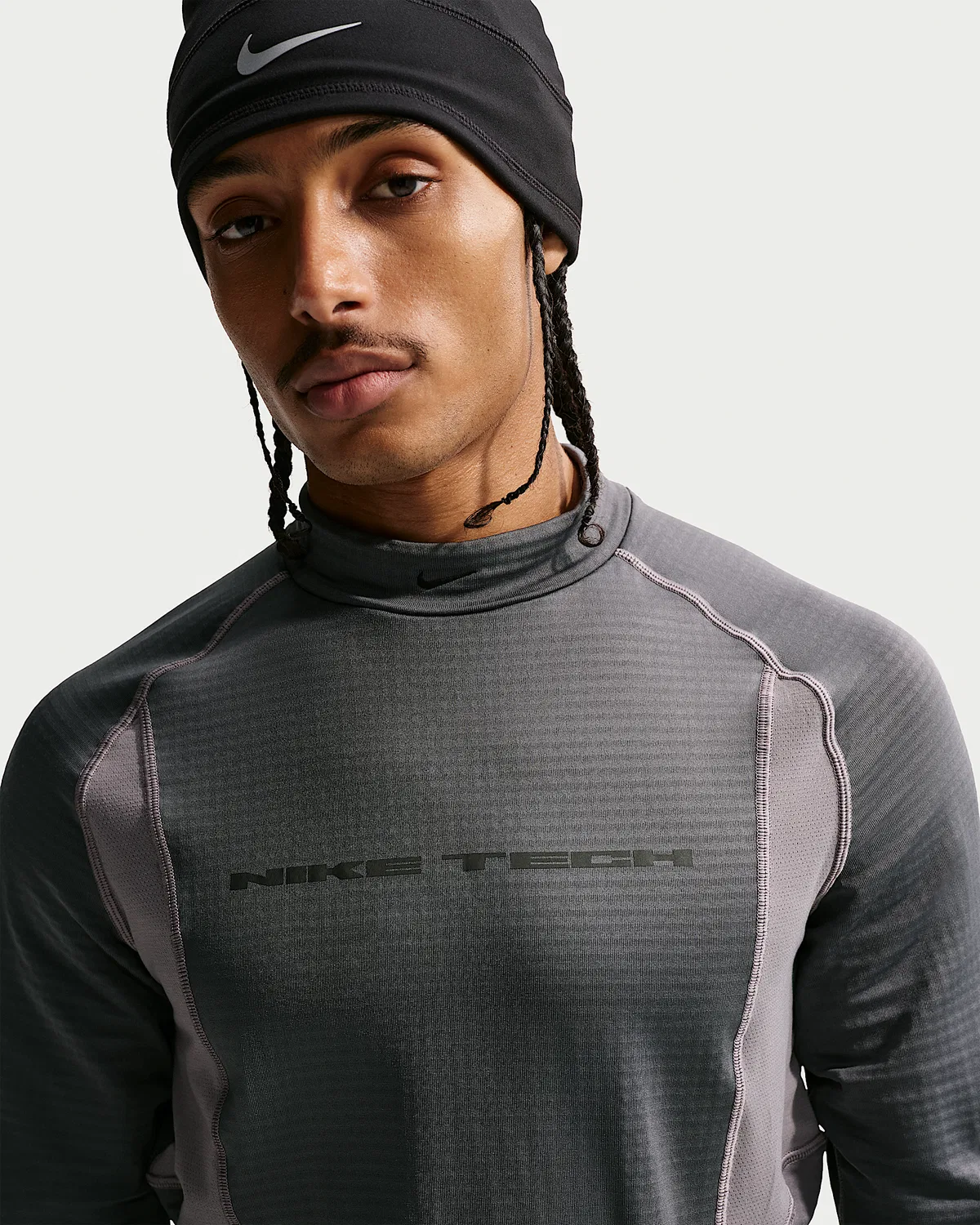 Мужская базовая футболка с длинным рукавом Nike Tech, Iron Grey/Pencil Point/Pencil Point/Black — фото 3