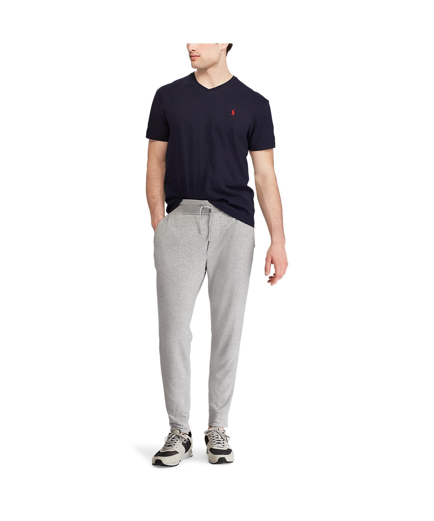Классическая трикотажная футболка с V-образным вырезом Polo Ralph Lauren, 410 Navy — фото 2