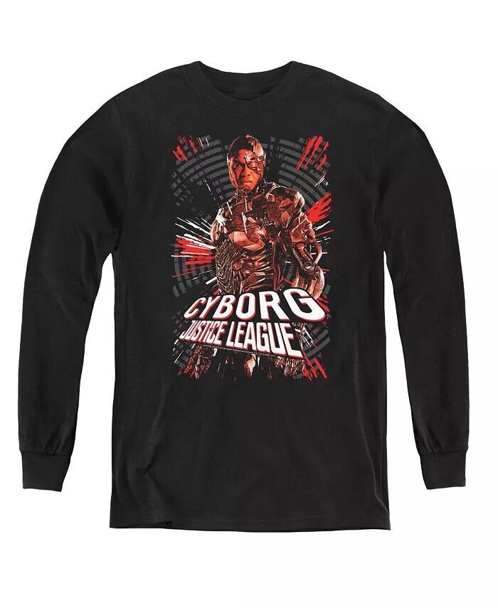 

Свитшот с длинным рукавом для мальчиков с изображением киборга из фильма «Молодежь» Justice League, черный