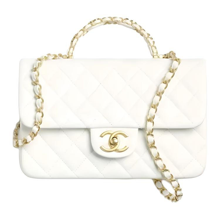

CHANEL Миниатюрная женская сумка из телячьей кожи белого цвета