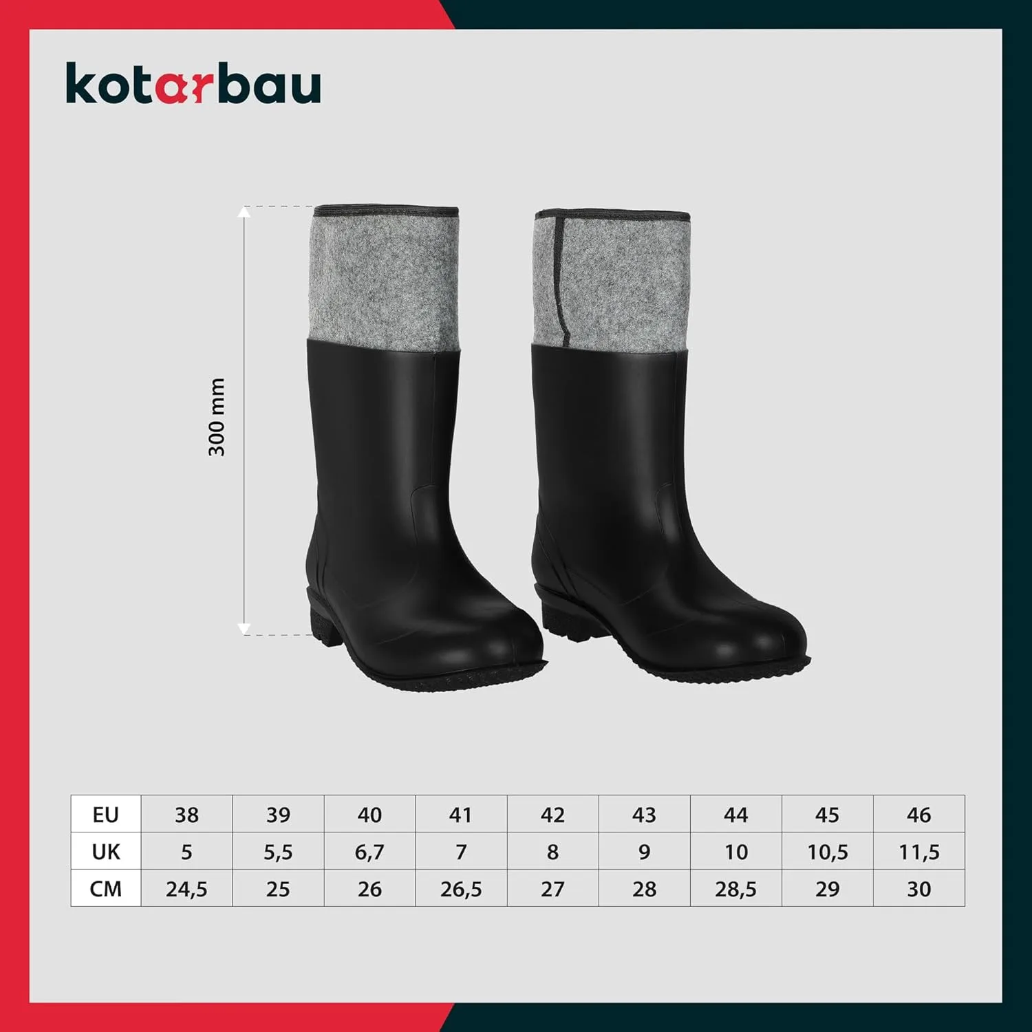 Резиновые сапоги KOTARBAU, шерстяные сапоги, рабочие сапоги унисекс, резиновые сапоги, водонепроницаемые зимние сапоги, сапоги для работы на шесте, рабочие сапоги, резиновые сапоги, черный/серый — фото 3