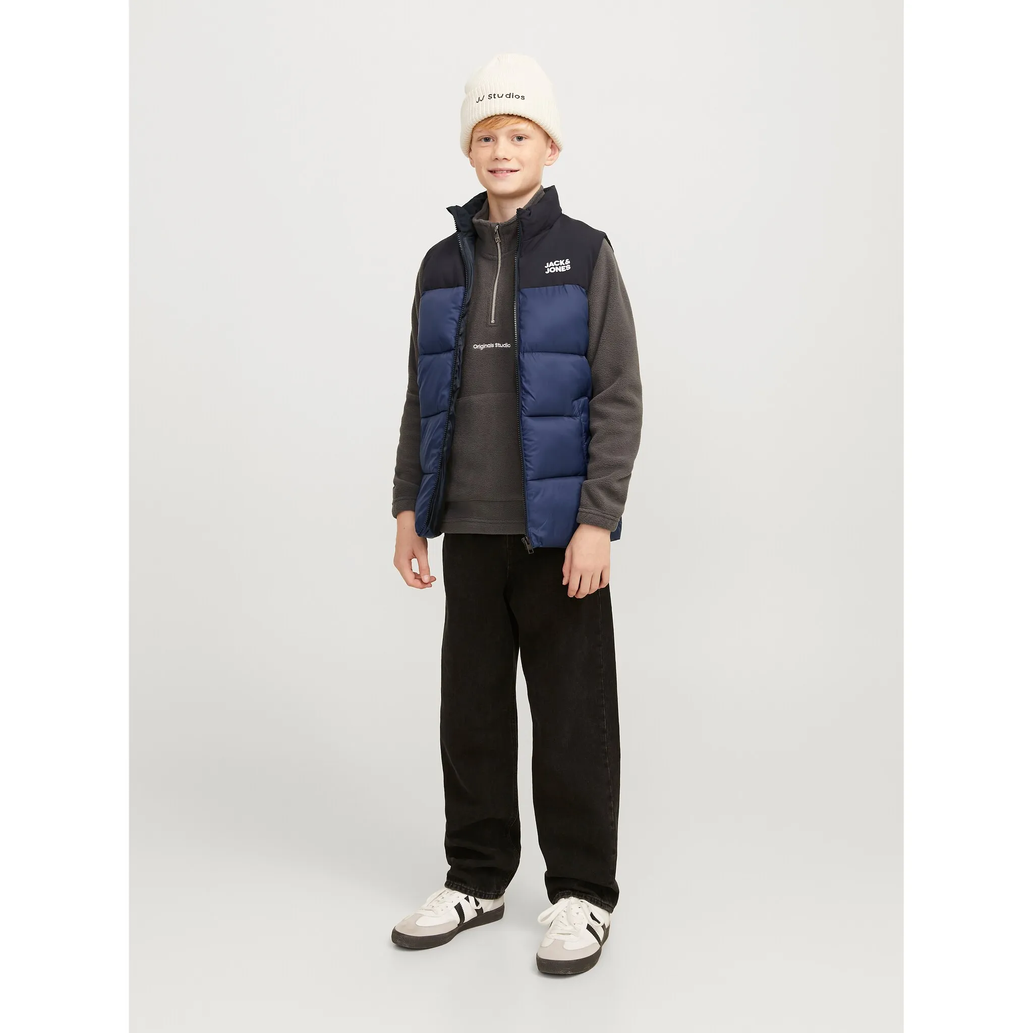 Короткий жилет Jack & Jones Junior «JJETOBY BODYWARMER COLLAR», цвет Navy Blazer — фото 3