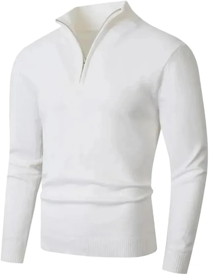 

Мужской свитер-поло с высоким воротником и длинным рукавом, Slim Fit