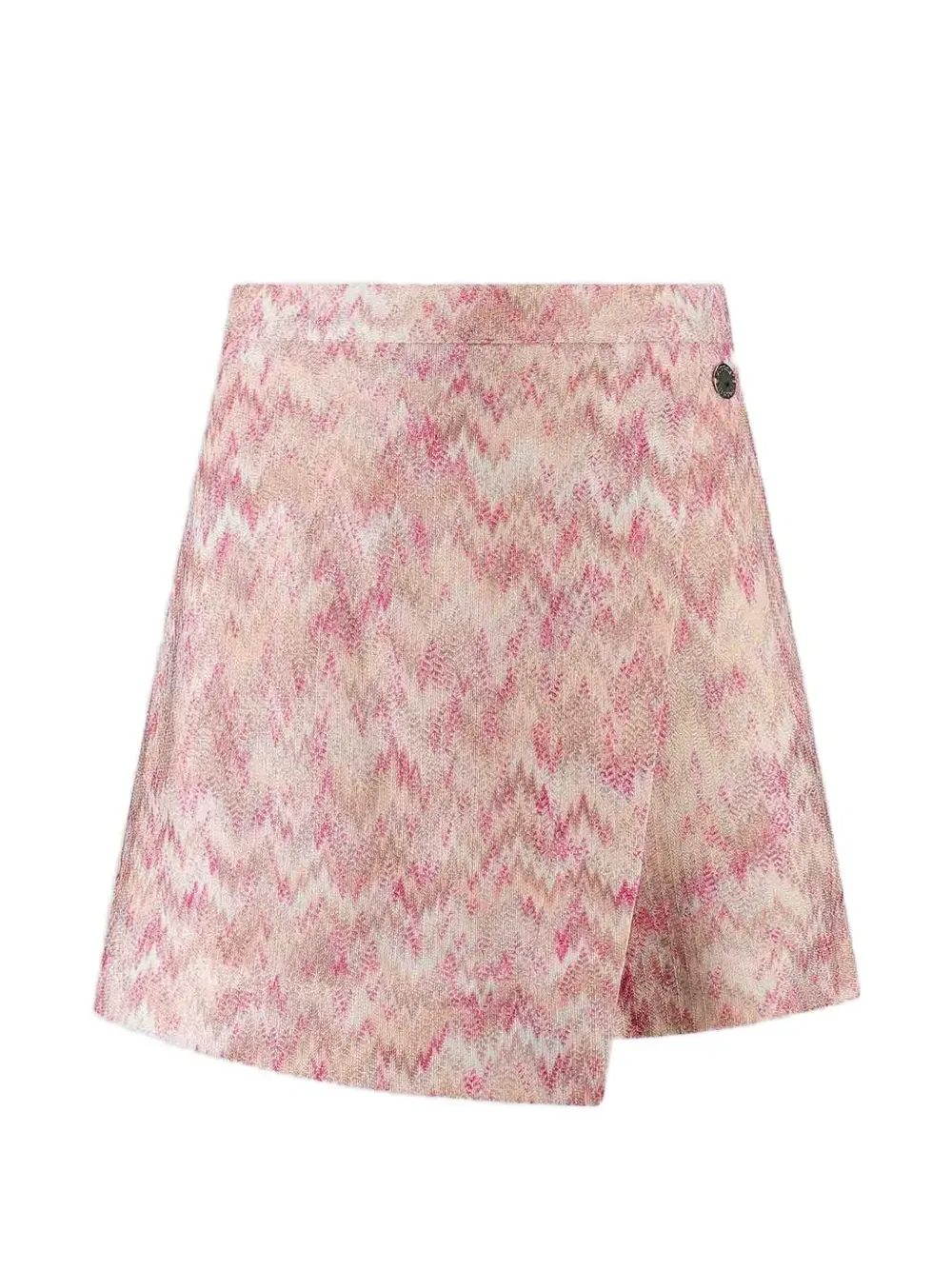 Юбка с запахом и узором зигзаг Missoni Kids, бежевый