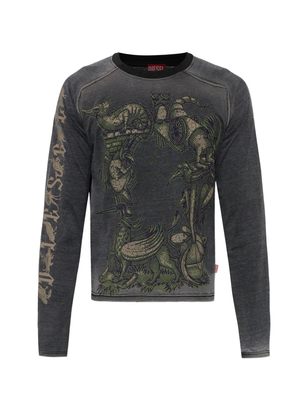 

Длинный рукав футболка с графическим принтом T-Jori-A Diesel, серый