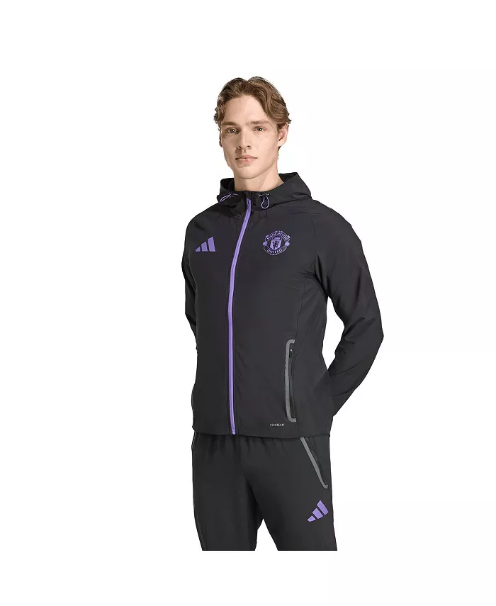 

Мужская черная дорожная куртка Manchester United 2025/26 Tiro Vis Tech adidas