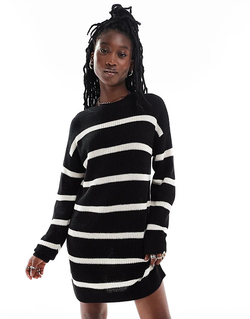

Платье-джемпер свободного кроя Noisy May в черно-кремовую полоску