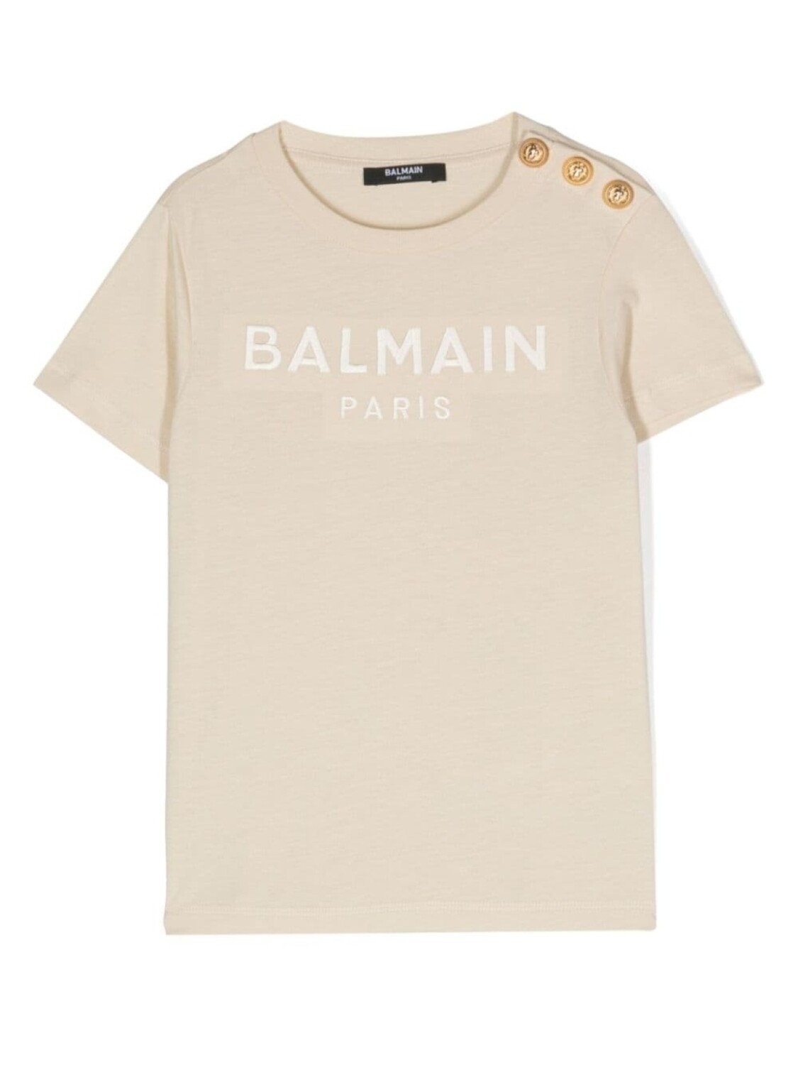 

Balmain Kids футболка с вышитым логотипом, нейтральный цвет