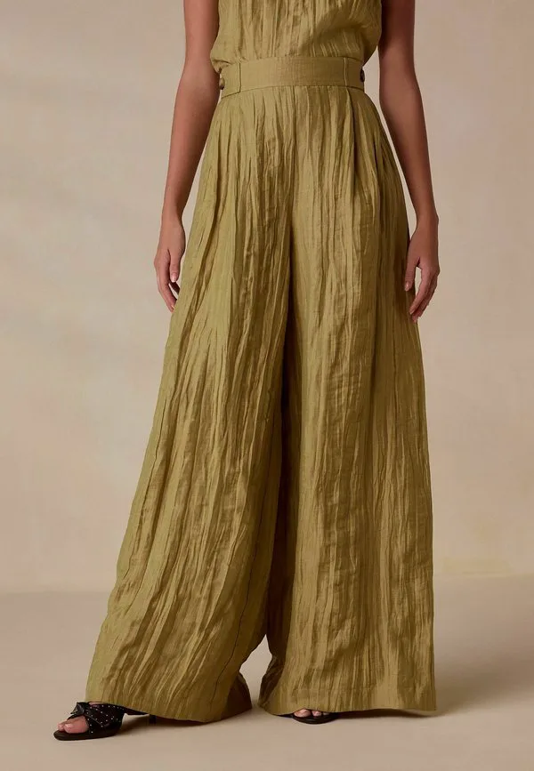 Удлиненные брюки премиум-класса с очень широкой колодкой Next, Olive Green — фото 3