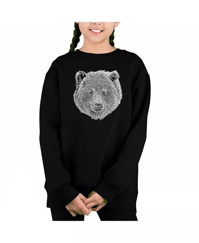 

Bear Face — толстовка с круглым вырезом Big Girl's Word Art La Pop Art, черный