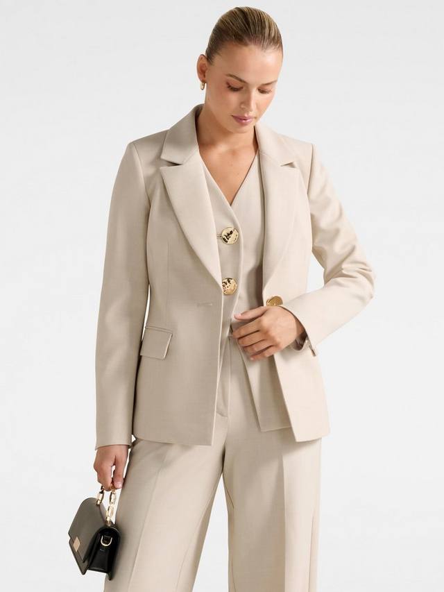 

Лулу однобортный пиджак с одной пуговицей Forever New, Milk