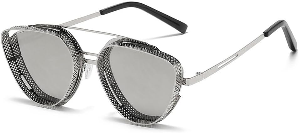 

Солнцезащитные очки в стиле стимпанк и ретро для мужчин и женщин, с металлической полой оправой, модные солнцезащитные очки для активного отдыха, защита от ультрафиолета UV400 WNCKSQ, C06 Silver