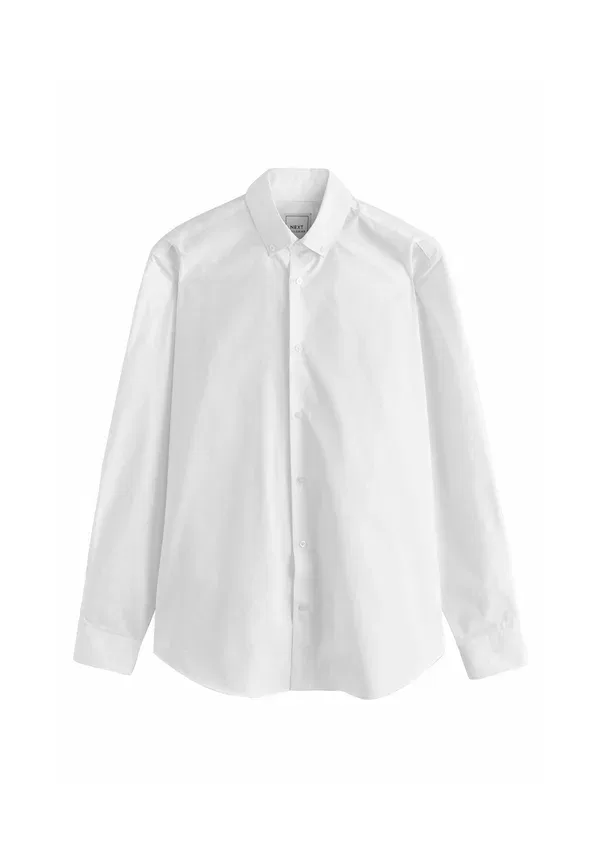 Рубашка формальная Regular Fit Easy Care Single Cuff Next, белый отложной воротник на пуговицах — фото 3