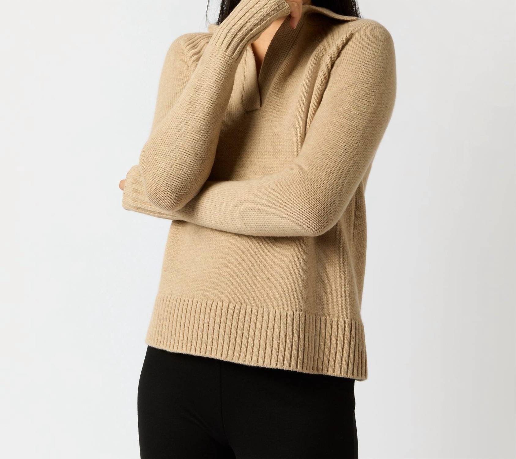 

Свитер Blaire Johnny Collar в цвете Oat Ann Mashburn