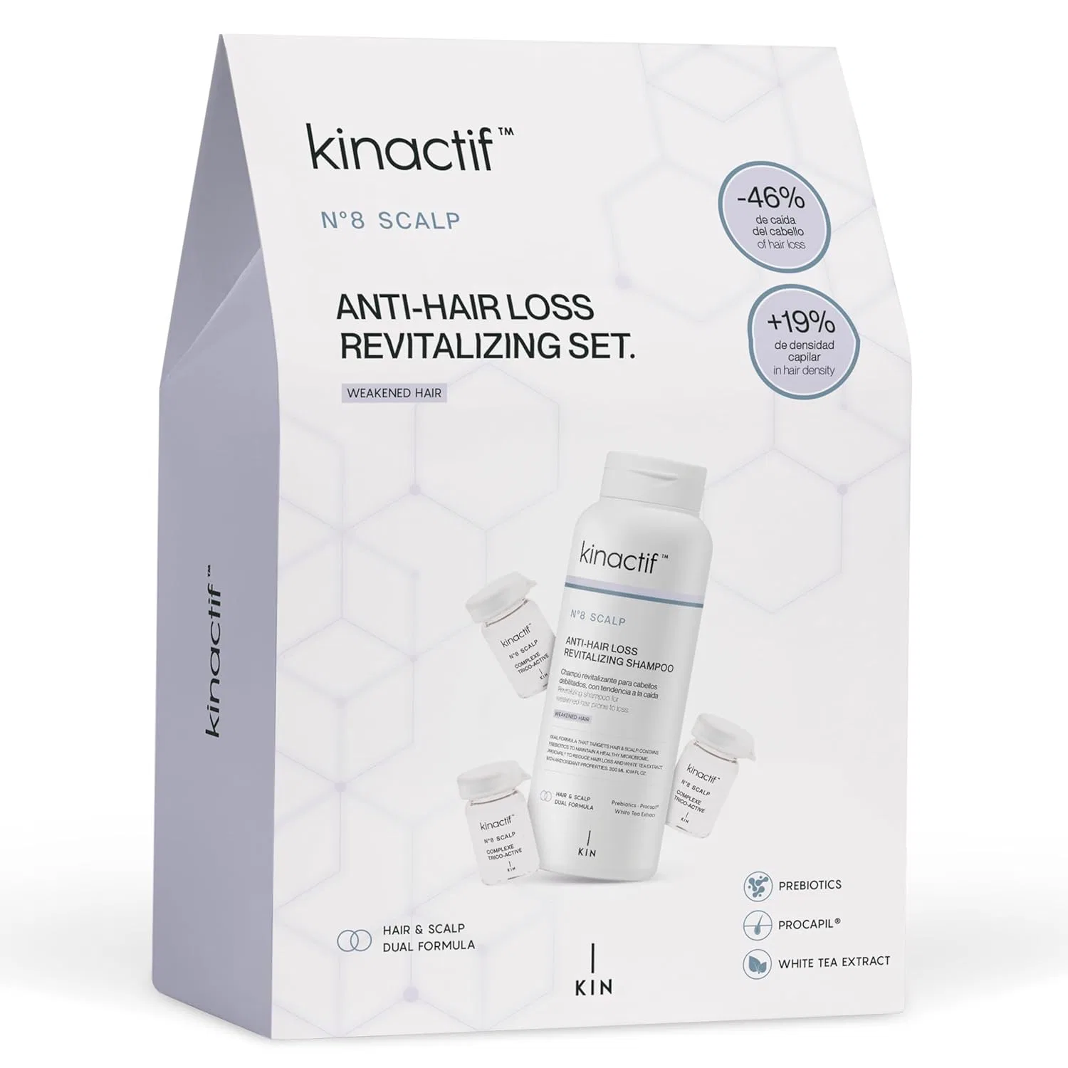 Набор против выпадения волос Kin actif No. 8 SCALP: шампунь + комплексы Trico-Active Kin Cosmetics — фото 2