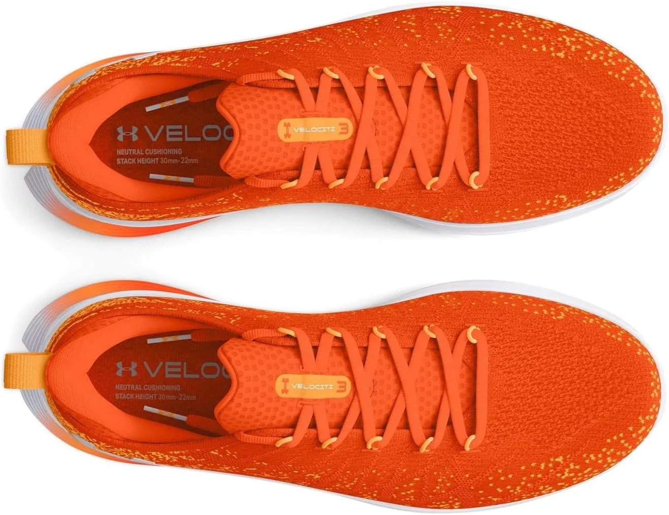 Мужские беговые кроссовки Under Armour UA Velociti 3 без стабилизаторов, цвет Team Orange/Nova Orange/Mod Grey - Оранжевый — фото 4