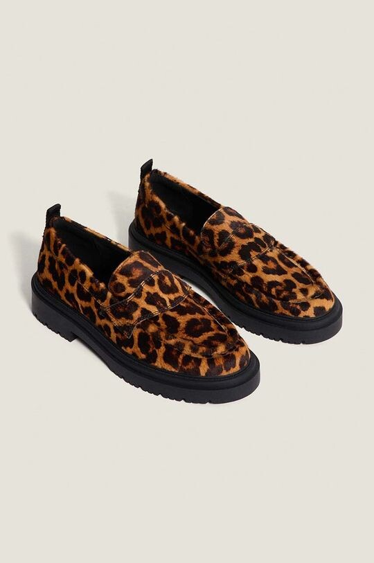 Кожаные мокасины LEOPARD MARRON Hoff, коричневый
