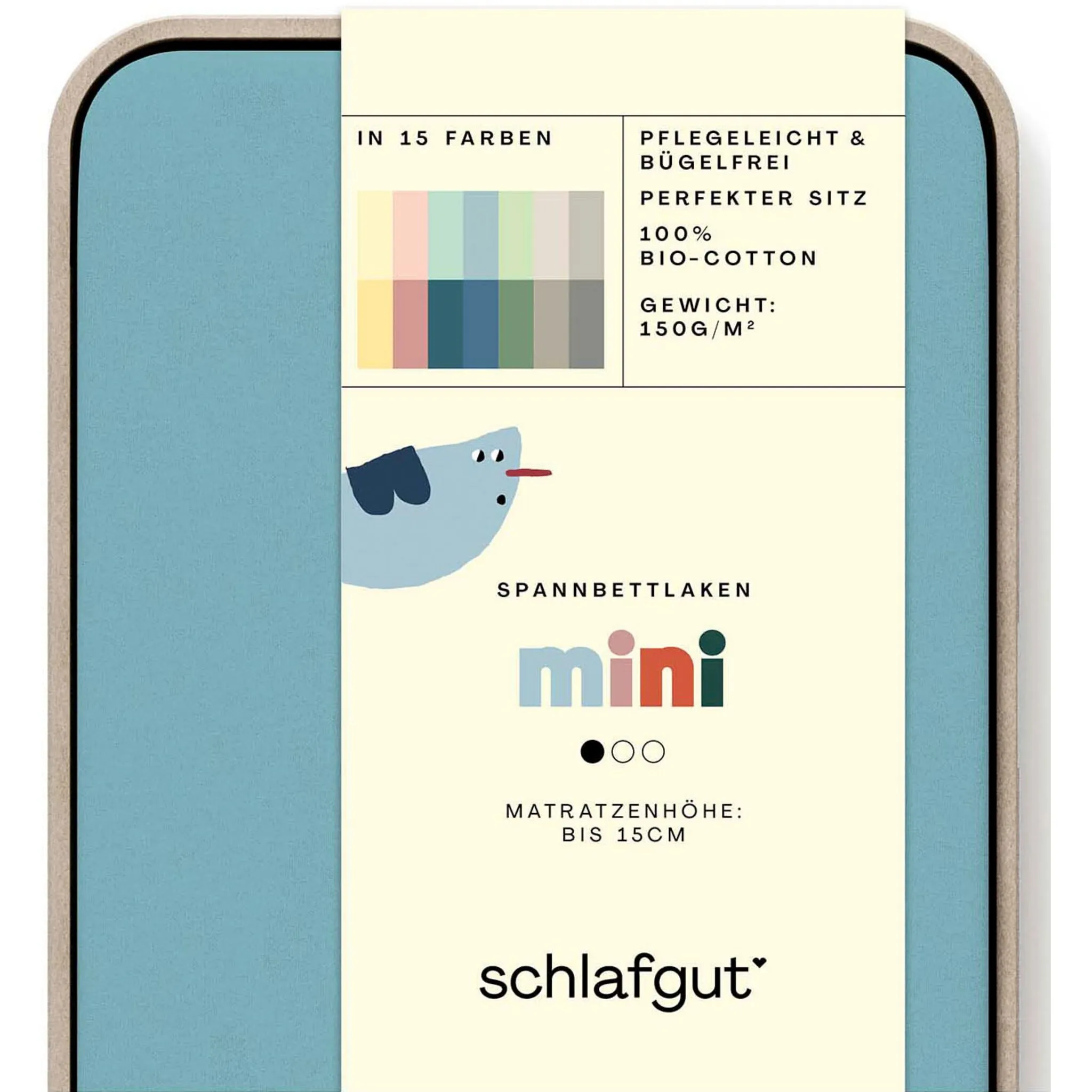 

Простыня Schlafgut «Casual Mini», для детей, СДЕЛАНО В ЗЕЛЕНОМ цвете от OEKO-TEX, цвет Petrol Mid