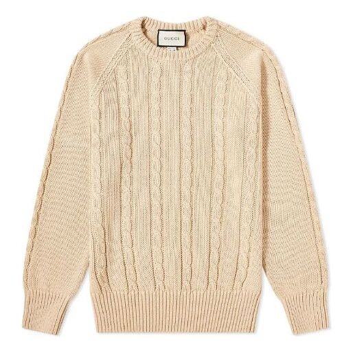 

Свитер retro ribbed knitted sweater for men beige Gucci, бежевый