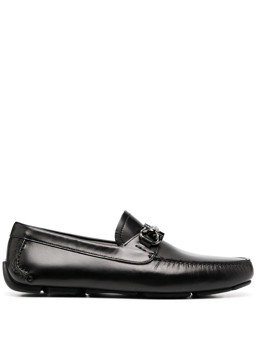 

Мокасины с пряжкой Gancini Ferragamo, черный