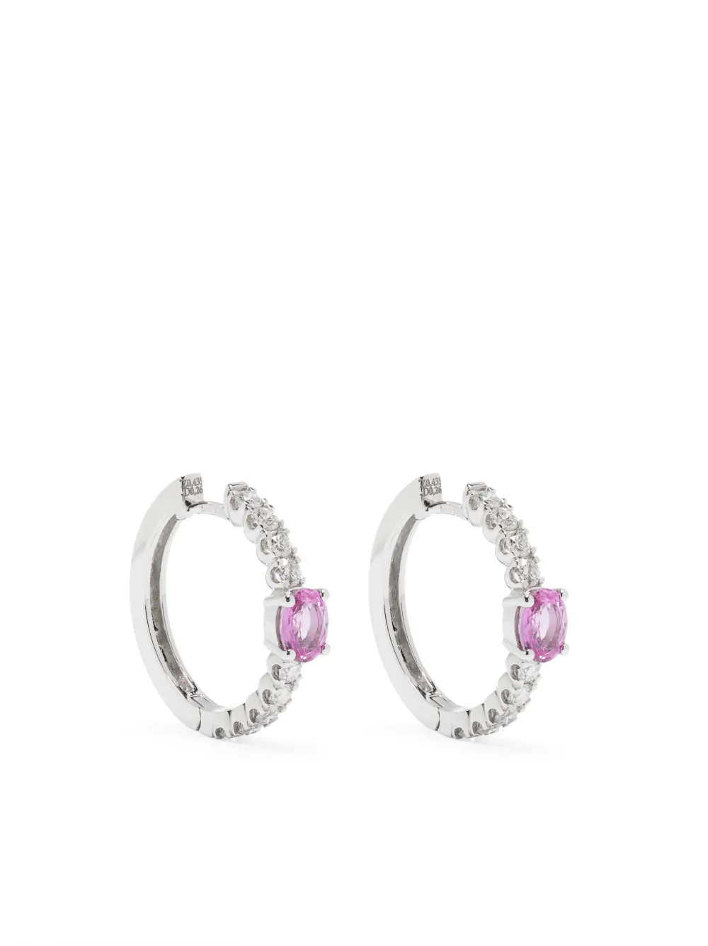 

Серьги-кольца из белого золота с сапфирами и бриллиантами ROSEKEY, серебяный