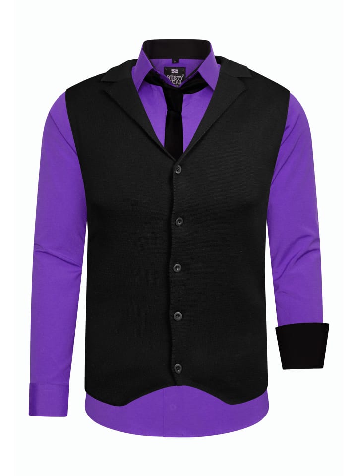 

Рубашка с жилетом и галстуком, комплект из 3 предметов, фиолетового цвета Rusty Neal