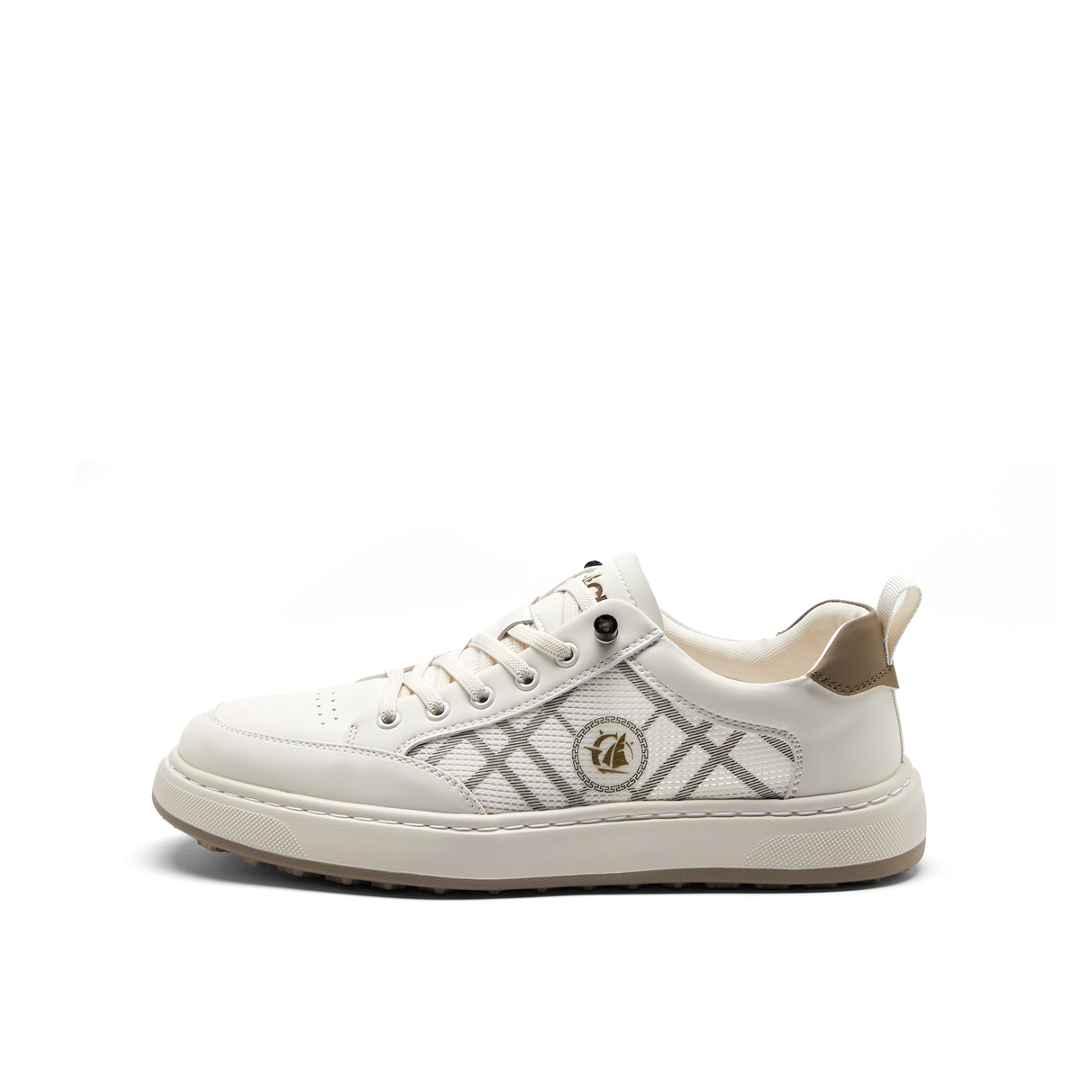 

Легкие, дышащие, сетчатые, модные, спортивные, повседневные, мужские кроссовки на шнуровке с цветными блоками HLA, Ecru Trim 27