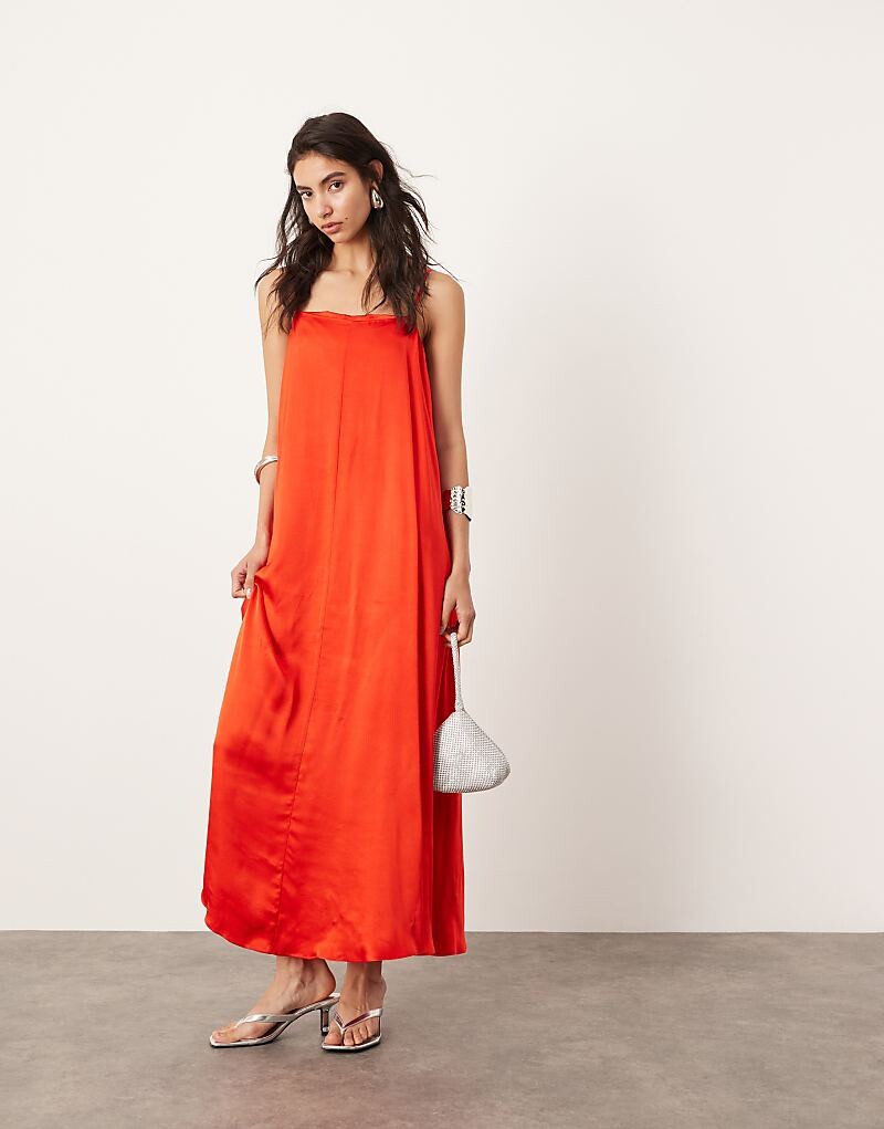 

Красное платье макси на бретельках ASOS EDITION