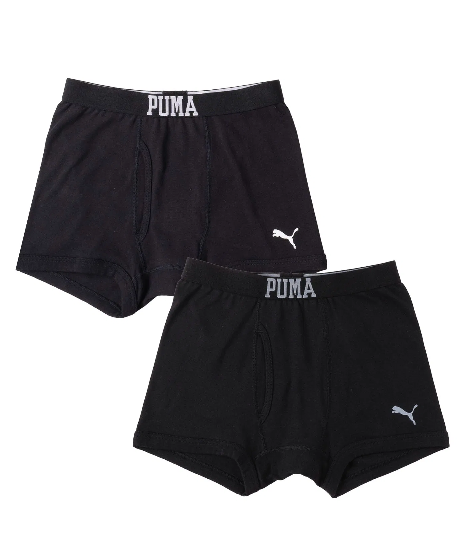 Детские боксеры PUMA, хлопок, с застежкой спереди, комплект из 2 штук, логотип бренда, удобное нижнее белье (трусы/плавки).