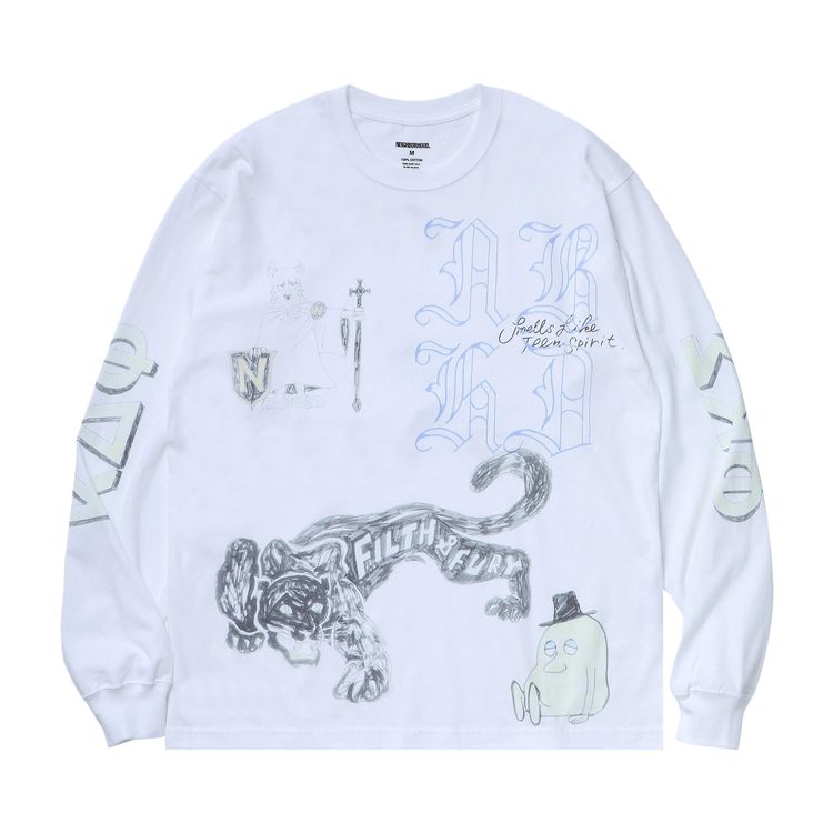 

Футболка Neighborhood NH-9 Long-Sleeve Tee 'White', белый