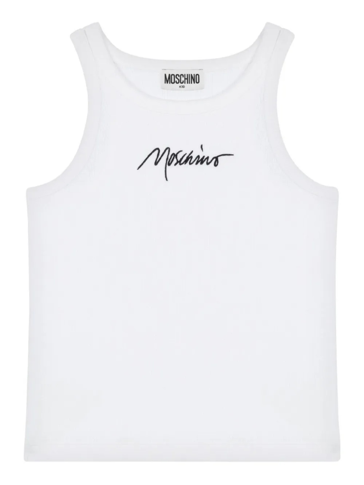 

Moschino Kids топ с вышитым логотипом, белый