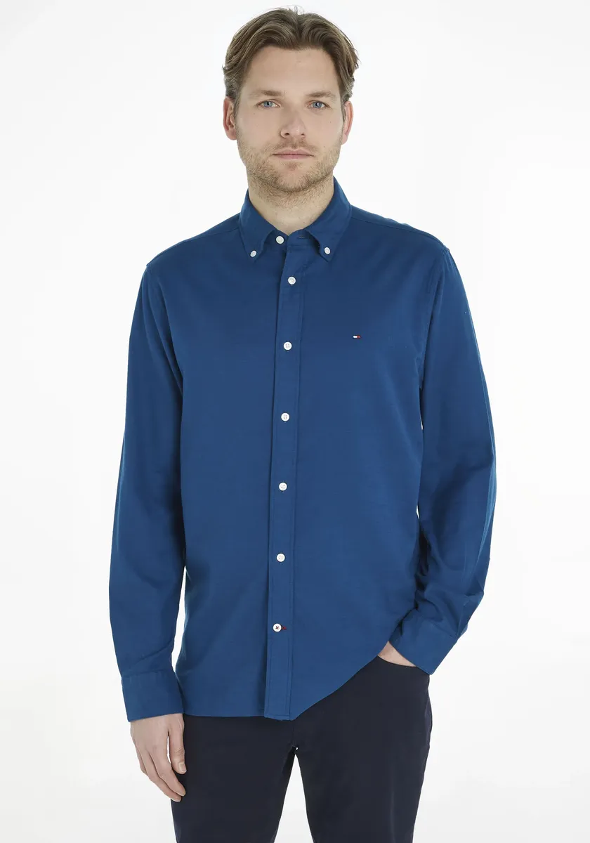 

Рубашка с длинными рукавами Tommy Hilfiger "FLEX BRUSHED TWILL RF SHIRT", цвет Deep Indigo