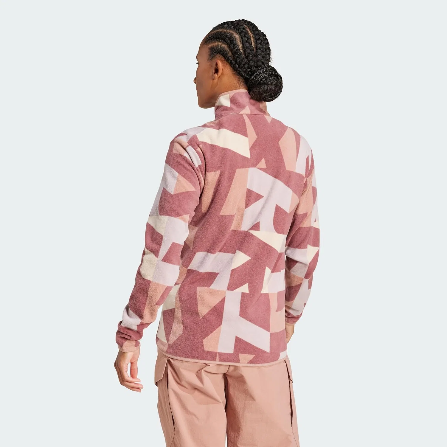 Флисовая куртка для хайкинга adidas Terrex, Wonder Beige / Burgundy — фото 4
