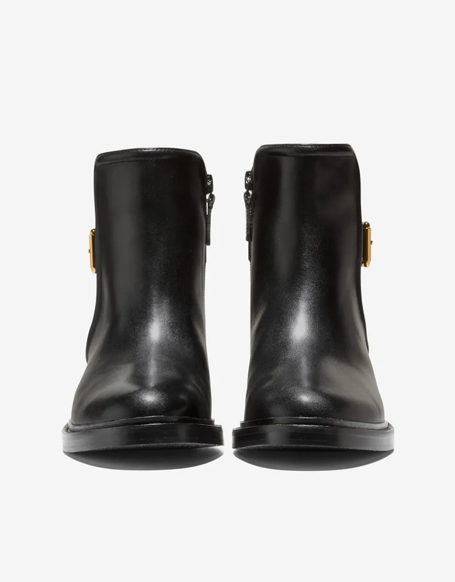Женские кожаные ботильоны с молнией и декоративной пряжкой Cole Haan, черный — фото 3