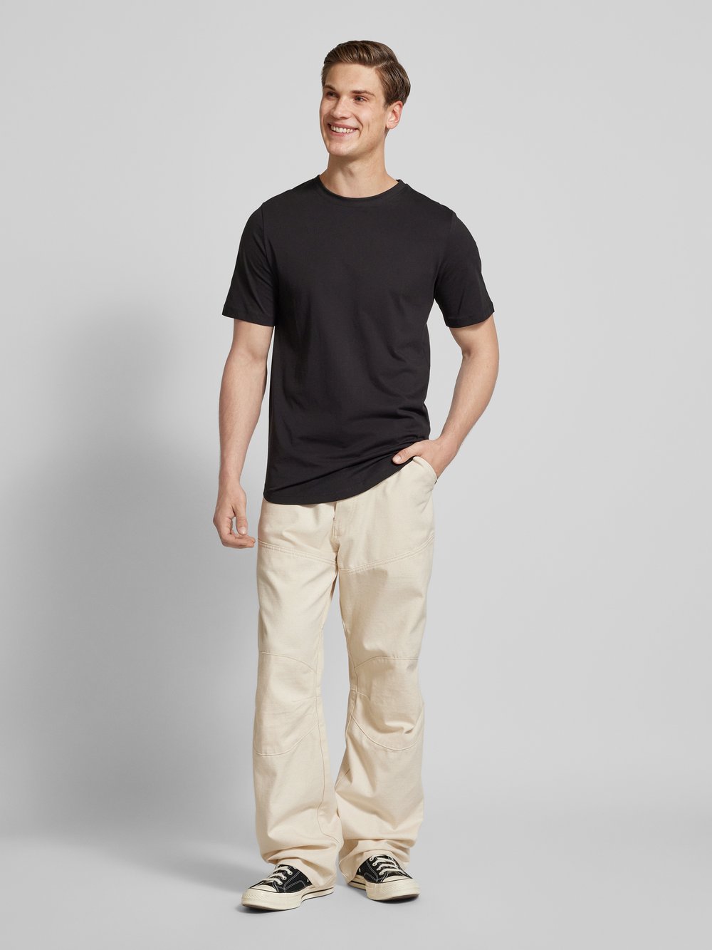 

Футболка однотонного дизайна в упаковке 3 шт Jack & Jones, белый