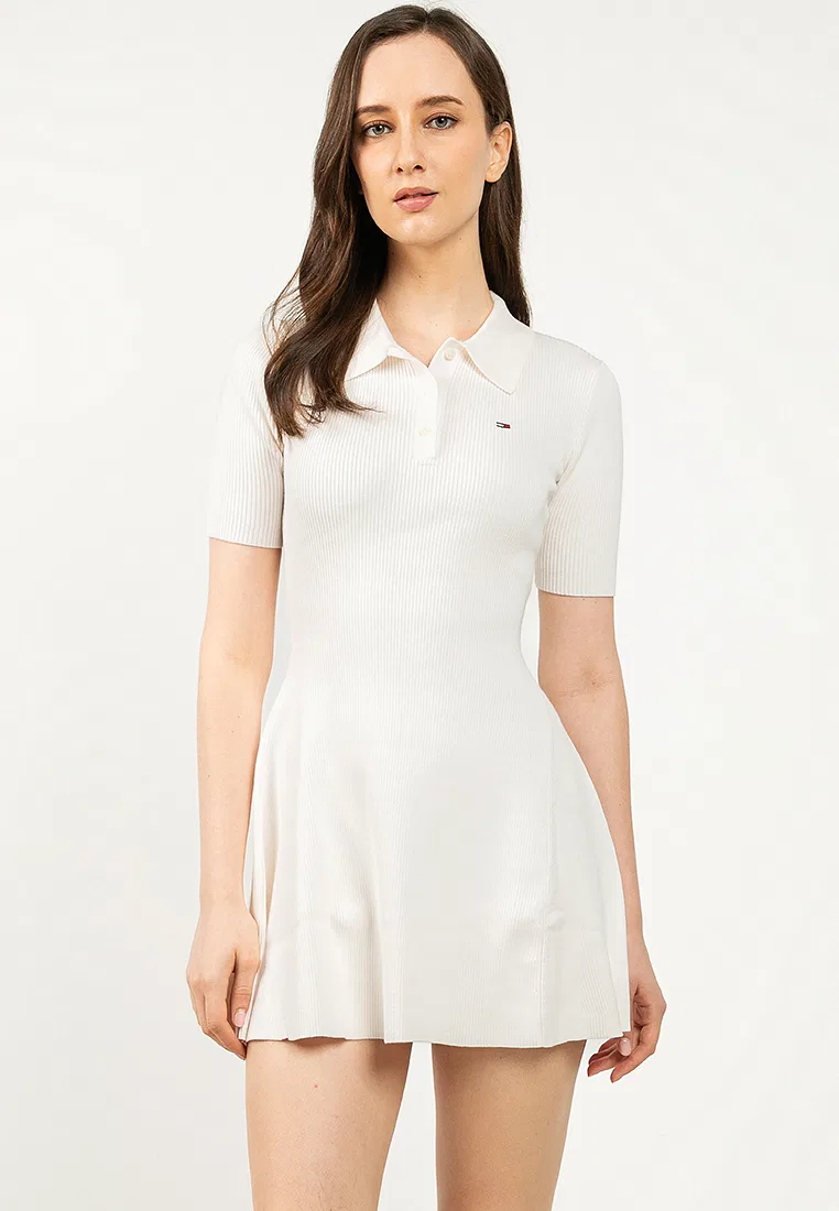 Платье-поло мини, Tommy Jeans Tommy Hilfiger, белый